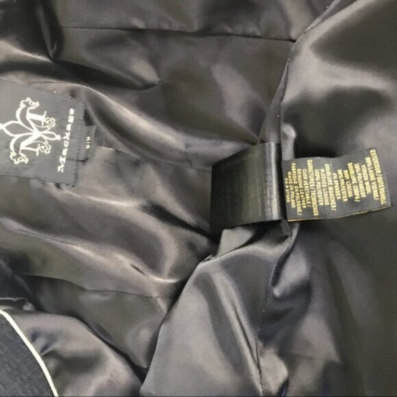 Mackage Wool Leather Fitted Coat Military Long Double Breasted Pea Minimalist M - Picture 12 of 16